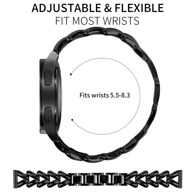 Zinc Alloy Watch Band for Honor MagicWatch 2 42mm Twisted Metal Watch Strap Replacement - Black