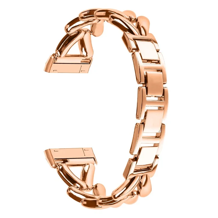 Bracelet de montre en alliage de zinc pour Fitbit Versa 3 / Sense Twisted Metal Bracelet de remplacement - Or rose