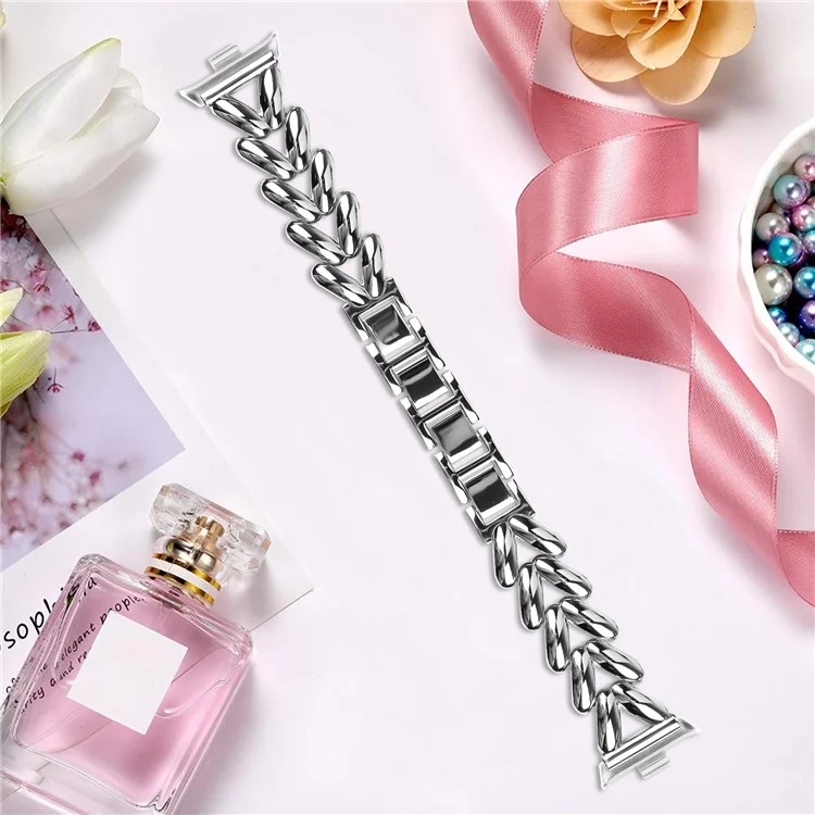 Armband aus Zinklegierung für Xiaomi Redmi Watch 4 Twisted Metal Watch Strap Ersatz - Silber