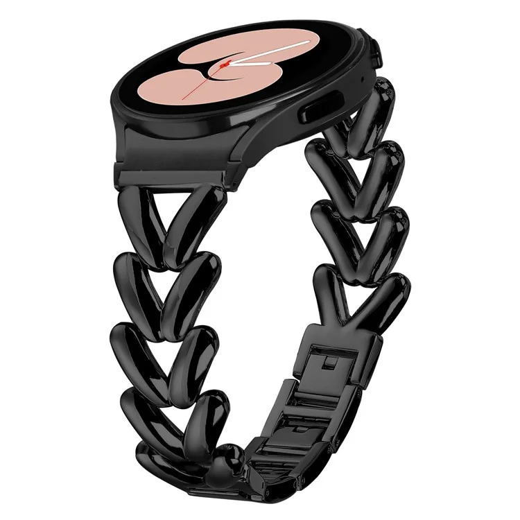 Armband aus Zinklegierung für Samsung Galaxy Watch7 44mm / 40mm Twisted Watch Strap mit Schnellverschluss-Anschluss - Schwarz