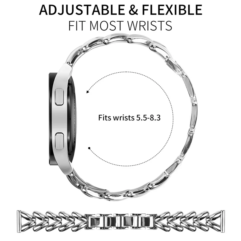 Zinc Alloy Watch Band for Samsung Galaxy Watch 42mm Twisted Metal Watch Strap Replacement - Silver