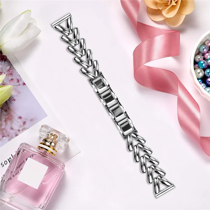 Zinc Alloy Watch Band for Samsung Galaxy Watch 42mm Twisted Metal Watch Strap Replacement - Silver