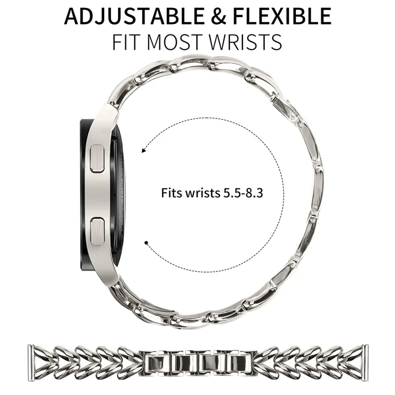 Zinc Alloy Watch Band for Realme TechLife Watch S100 Twisted Metal Watch Strap Replacement - Starlight