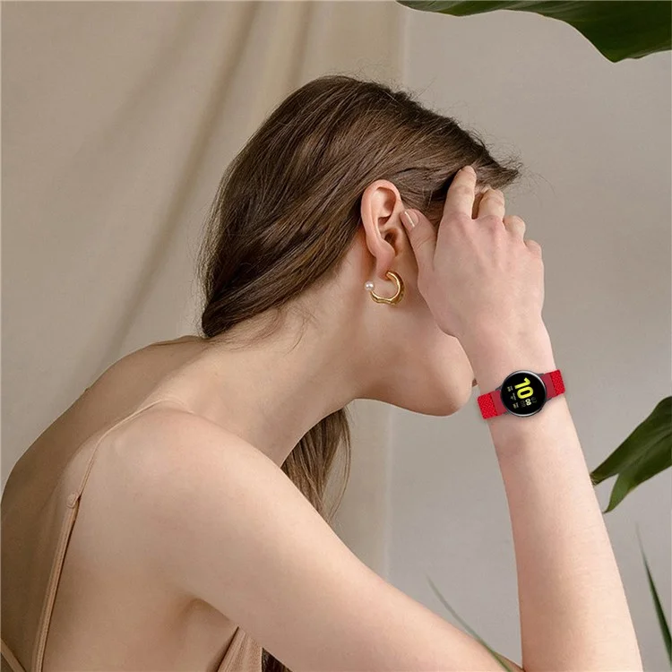 Elastic Nylon Watch Band Replacement Easy Adjustable Watch Strap 22mm for Samsung Galaxy Watch 3 45mm/Huawei Watch GT2 Pro/Xiaomi Color TicWatch Pro 3 - Red / Size: L