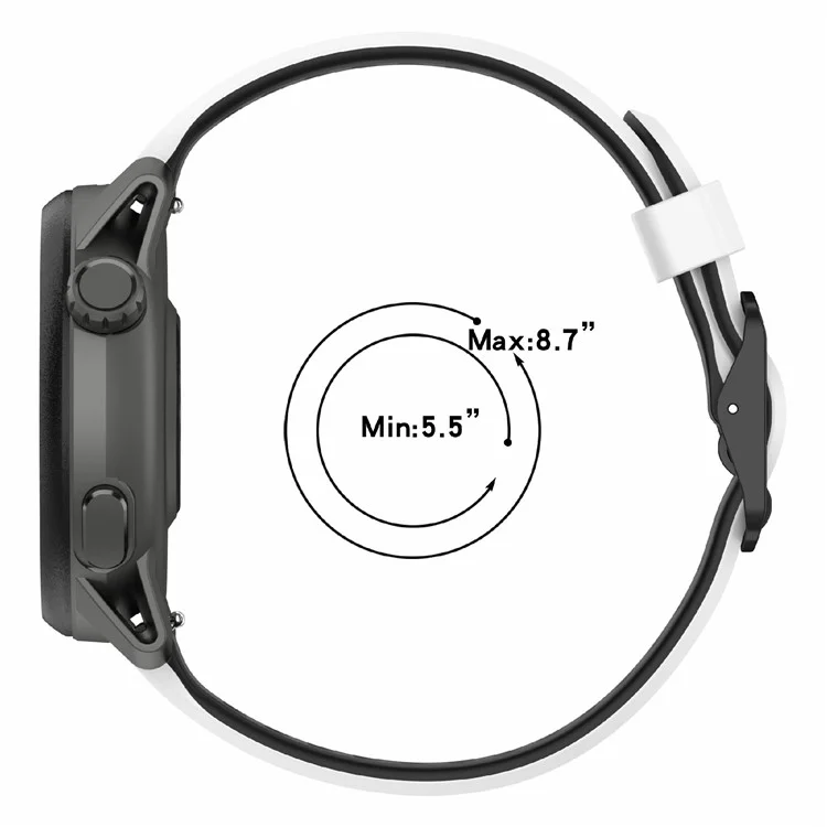 Для Coros Pace 3 / Apex 2 Pro / Apex Pro Силиконовый ремешок для часов двухцветный 22мм - Белый / Черный