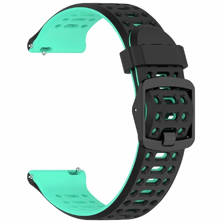 For Coros Pace 3  /  Apex 2 Pro  /  Apex Pro Silicone Watch Band Dual Color 22mm Watch Strap - Black  /  Lake Blue