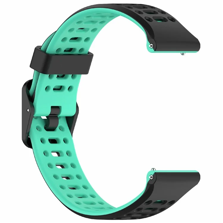 For Coros Pace 3  /  Apex 2 Pro  /  Apex Pro Silicone Watch Band Dual Color 22mm Watch Strap - Black  /  Lake Blue