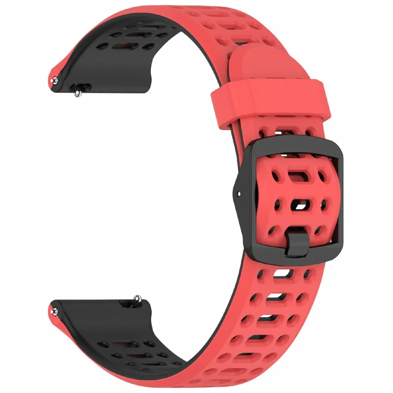 For Coros Pace 3  /  Apex 2 Pro  /  Apex Pro Silicone Watch Band Dual Color 22mm Watch Strap - Red  /  Black