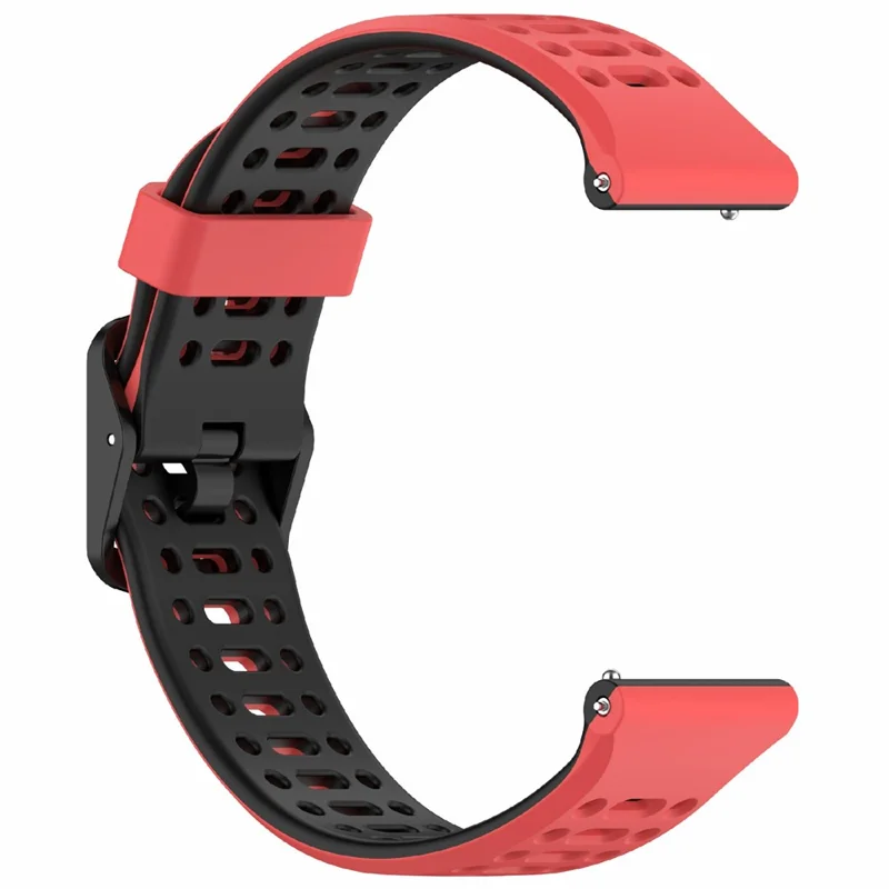 For Coros Pace 3  /  Apex 2 Pro  /  Apex Pro Silicone Watch Band Dual Color 22mm Watch Strap - Red  /  Black
