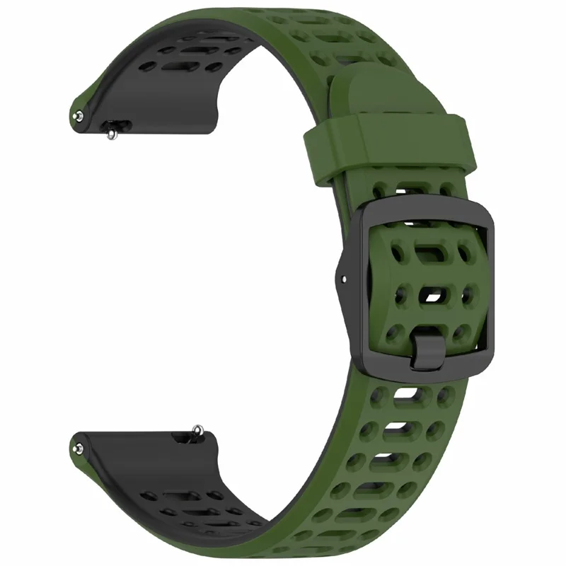 For Coros Pace 3  /  Apex 2 Pro  /  Apex Pro Silicone Watch Band Dual Color 22mm Watch Strap - Army Green  /  Black