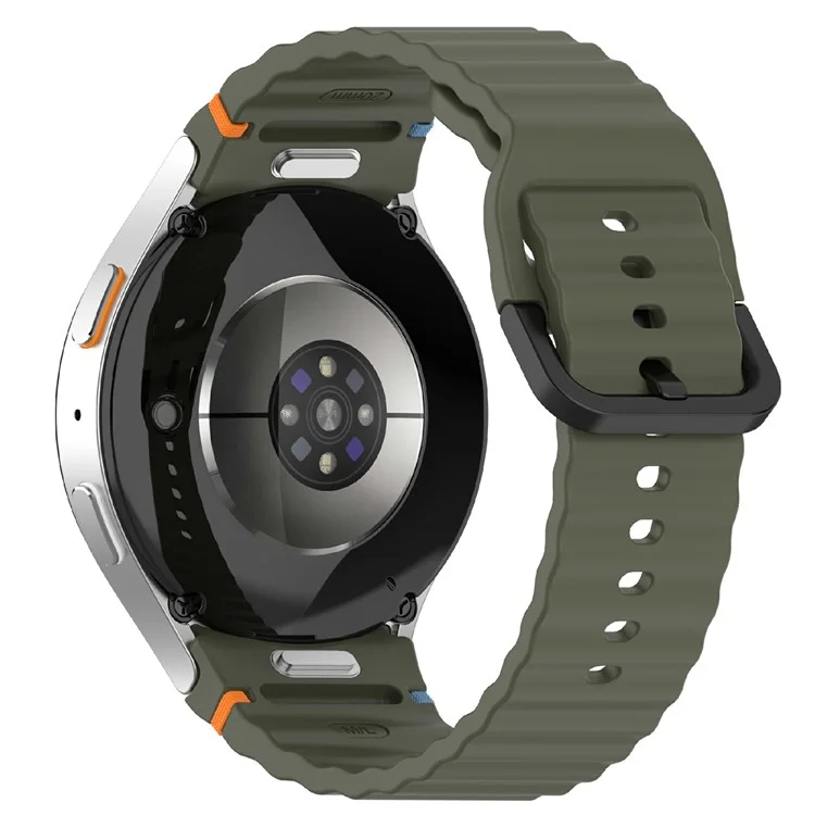Pour Samsung Galaxy Watch7 44mm / 40mm / Watch FE 40mm / Watch6 40mm / 44mm Remplacement du bracelet Bracelet de montre en silicone - Vert armée
