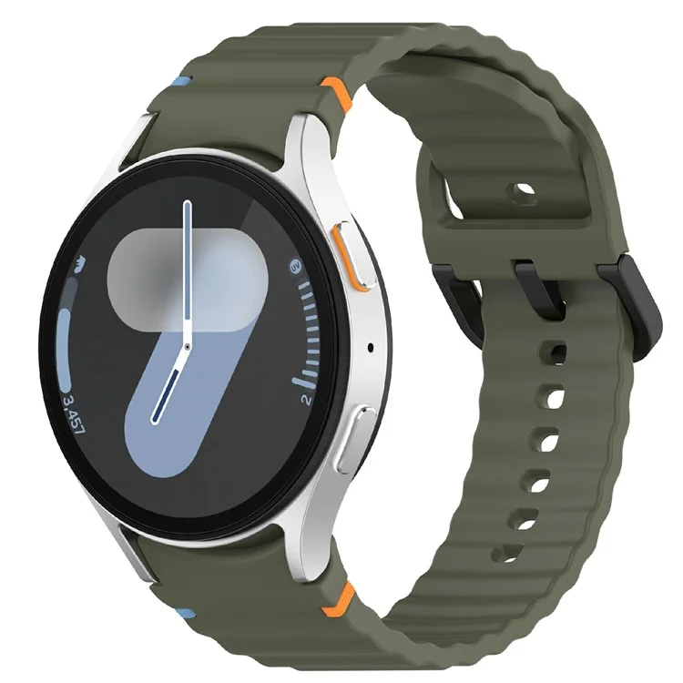 Pour Samsung Galaxy Watch7 44mm / 40mm / Watch FE 40mm / Watch6 40mm / 44mm Remplacement du bracelet Bracelet de montre en silicone - Vert armée