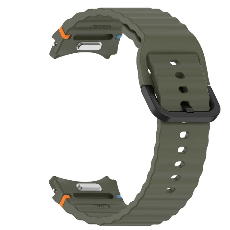 Pour Samsung Galaxy Watch7 44mm / 40mm / Watch FE 40mm / Watch6 40mm / 44mm Remplacement du bracelet Bracelet de montre en silicone - Vert armée