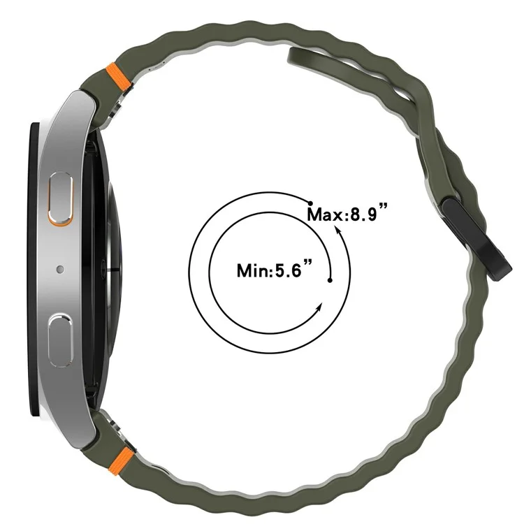 Pour Samsung Galaxy Watch7 44mm / 40mm / Watch FE 40mm / Watch6 40mm / 44mm Remplacement du bracelet Bracelet de montre en silicone - Vert armée