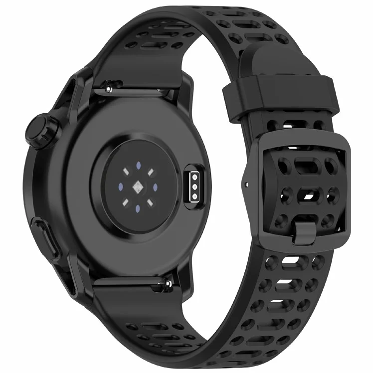 For Coros Pace 3 / Apex 2 Pro / Apex Pro Bands Solid Color 22mm Silicone Watch Strap - Black