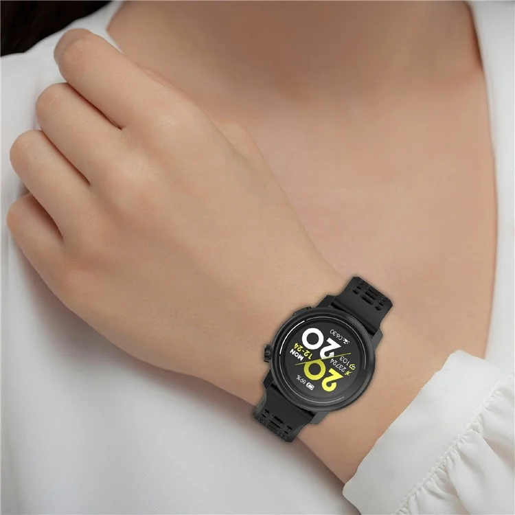 For Coros Pace 3 / Apex 2 Pro / Apex Pro Bands Solid Color 22mm Silicone Watch Strap - Black