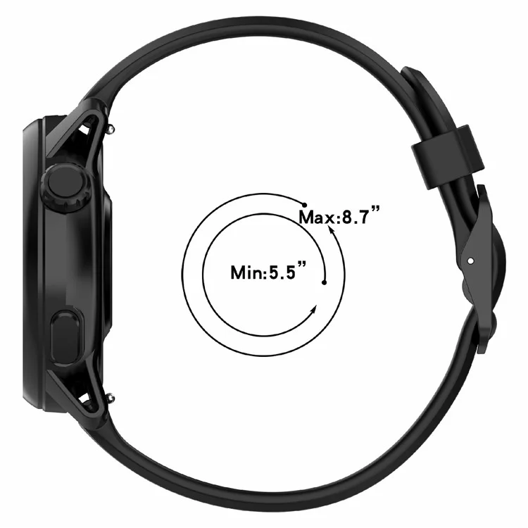 For Coros Pace 3 / Apex 2 Pro / Apex Pro Bands Solid Color 22mm Silicone Watch Strap - Black