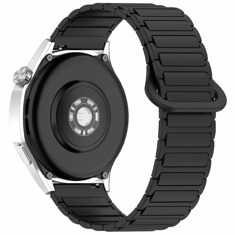 For Huawei Watch GT 5 Pro 46mm / GT 5 46mm / Watch 4 / Samsung Galaxy Watch3 45mm Silicone Band 22mm Magnetic Watch Strap - Black