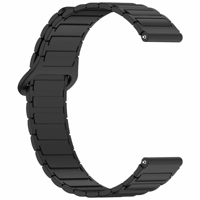 For Huawei Watch GT 5 Pro 46mm / GT 5 46mm / Watch 4 / Samsung Galaxy Watch3 45mm Silicone Band 22mm Magnetic Watch Strap - Black