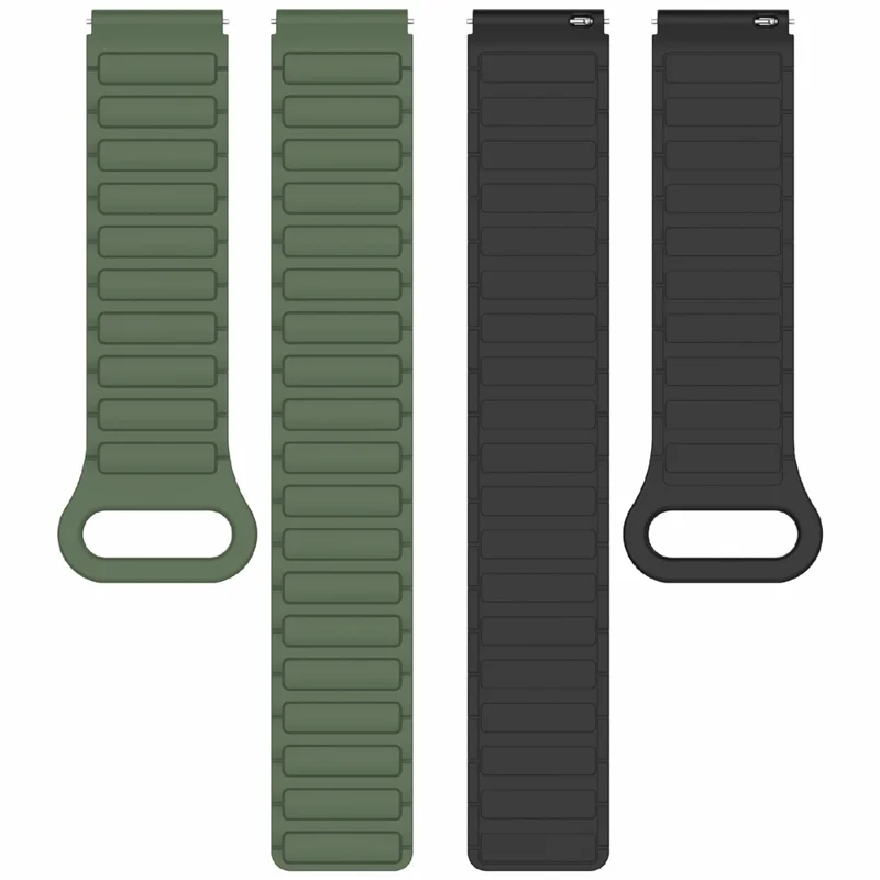 For Huawei Watch GT 5 Pro 46mm / GT 5 46mm / Watch 4 / Samsung Galaxy Watch3 45mm Silicone Band 22mm Magnetic Watch Strap - Black