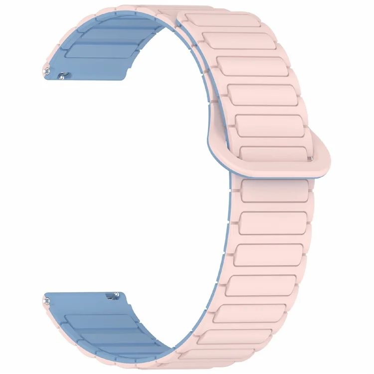 For Huawei Watch GT 5 Pro 42mm / GT 5 41mm / GT 4 41mm / Garmin Venu 3S / Forerunner 265S Silicone Band 18mm Magnetic Watch Strap - Pink / Blue