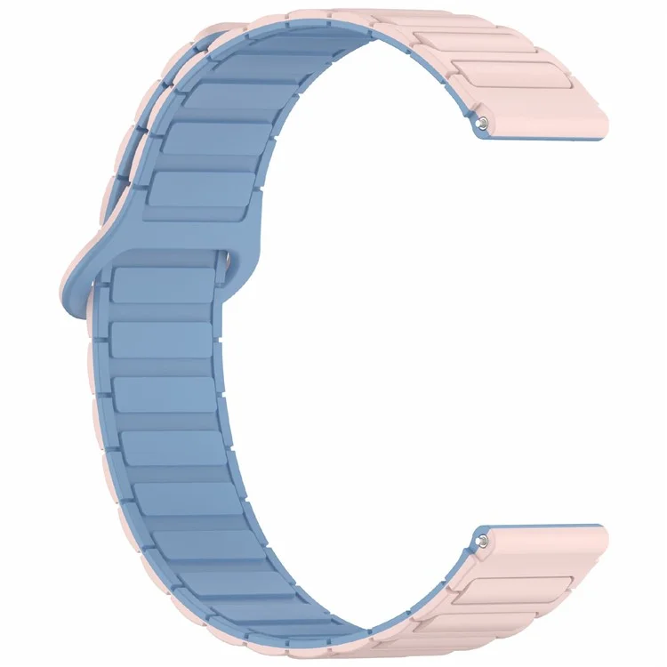 For Huawei Watch GT 5 Pro 42mm / GT 5 41mm / GT 4 41mm / Garmin Venu 3S / Forerunner 265S Silicone Band 18mm Magnetic Watch Strap - Pink / Blue