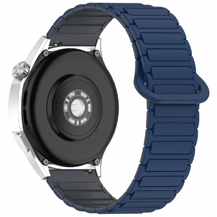 For Huawei Watch GT 5 Pro 42mm / GT 5 41mm / GT 4 41mm / Garmin Venu 3S / Forerunner 265S Silicone Band 18mm Magnetic Watch Strap - Midnight Blue / Grey