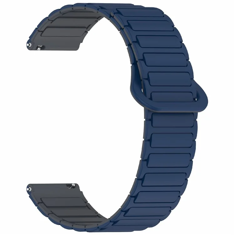 For Huawei Watch GT 5 Pro 42mm / GT 5 41mm / GT 4 41mm / Garmin Venu 3S / Forerunner 265S Silicone Band 18mm Magnetic Watch Strap - Midnight Blue / Grey