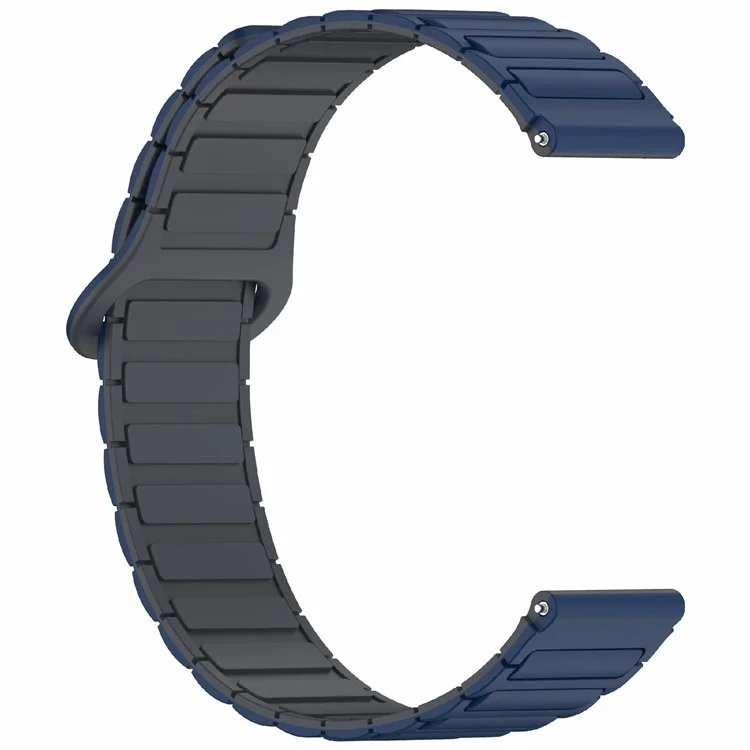 For Huawei Watch GT 5 Pro 42mm / GT 5 41mm / GT 4 41mm / Garmin Venu 3S / Forerunner 265S Silicone Band 18mm Magnetic Watch Strap - Midnight Blue / Grey