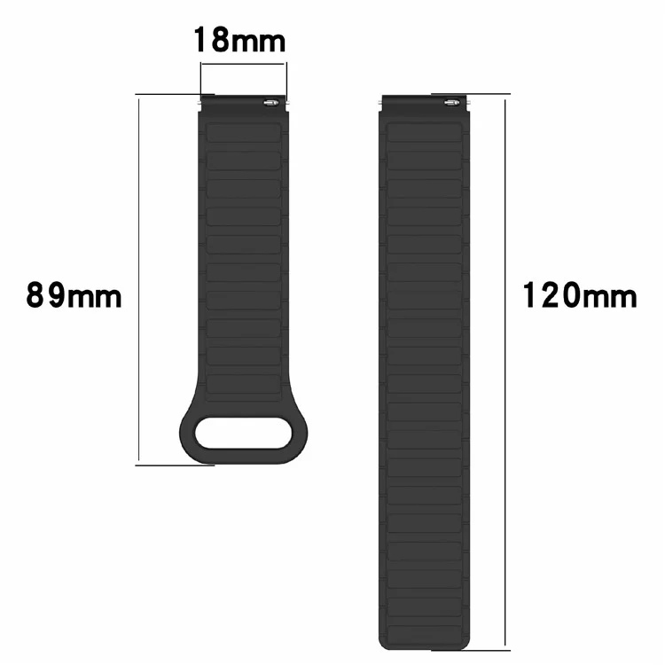 For Huawei Watch GT 5 Pro 42mm / GT 5 41mm / GT 4 41mm / Garmin Venu 3S / Forerunner 265S Silicone Band 18mm Magnetic Watch Strap - Midnight Blue / Grey