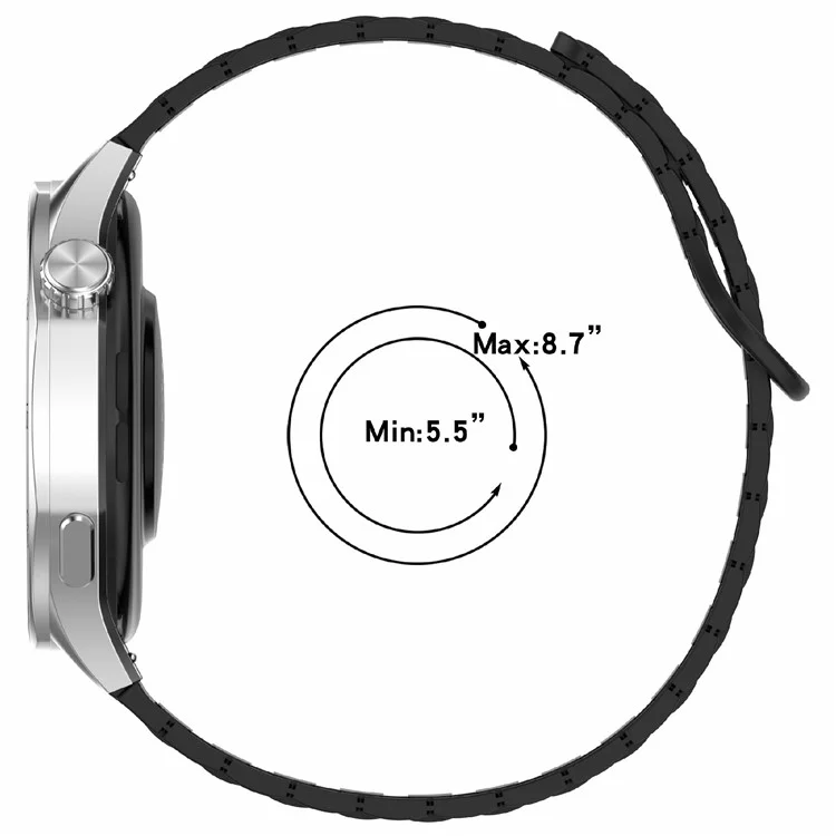 For Huawei Watch GT 5 Pro 42mm / GT 5 41mm / GT 4 41mm / Garmin Venu 3S / Forerunner 265S Silicone Band 18mm Magnetic Watch Strap - Midnight Blue / Grey