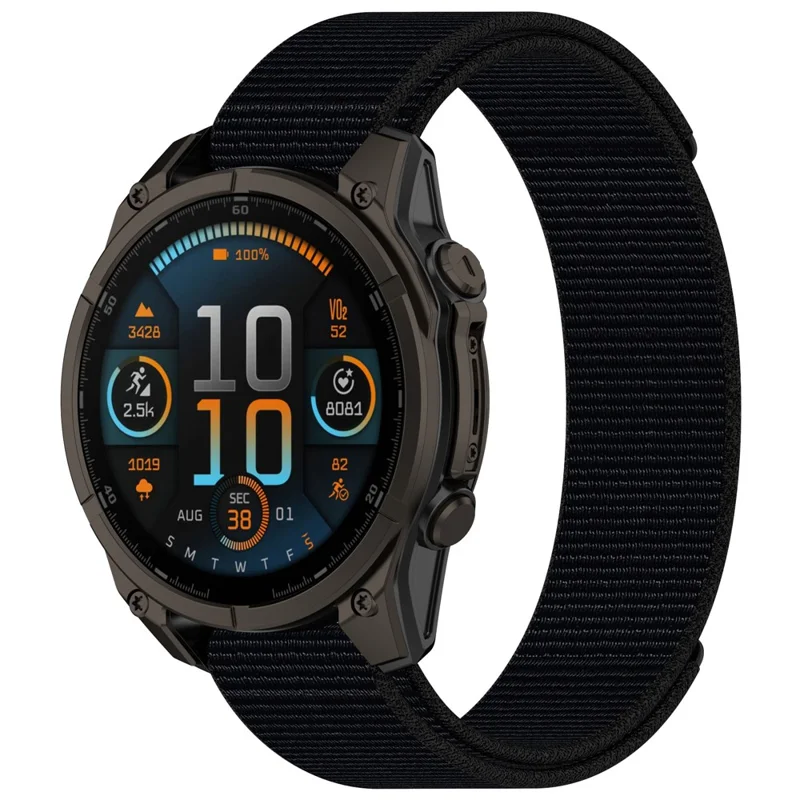 For Garmin Fenix 8 43mm / Garmin Fenix 7S / 6S Watch Strap Nylon Adjustable Wristband Strap - Black