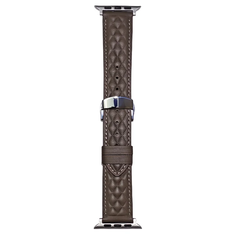 Genuine Cowhide Leather Strap for Apple Watch Series 10 46mm / Ultra 2 / Ultra 49mm / 9 8 7 45mm / SE (2023) SE (2022) SE 6 5 4 44mm / 3 2 1 42mm - Tan
