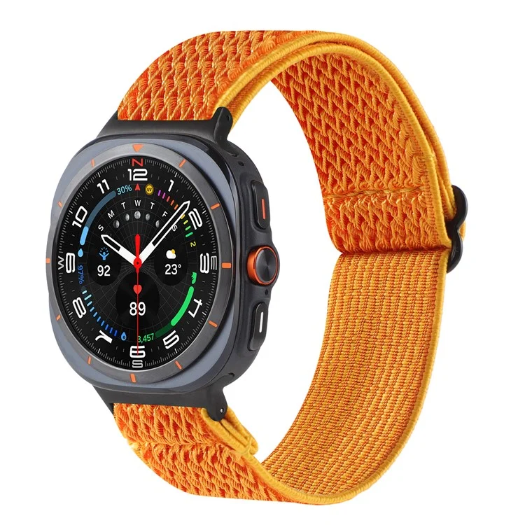 Pour Samsung Galaxy Watch Ultra 47mm Woven Watchband Wave Texture Watch Strap - Orange