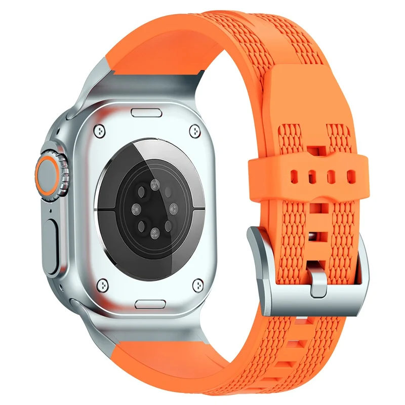 Sports Liquid Silicone Strap for Apple Watch Series 10 46mm / Ultra 2 / Ultra 49mm / 9 8 7 45mm / SE (2023) SE (2022) SE 6 5 4 44mm / 3 2 1 42mm - Orange