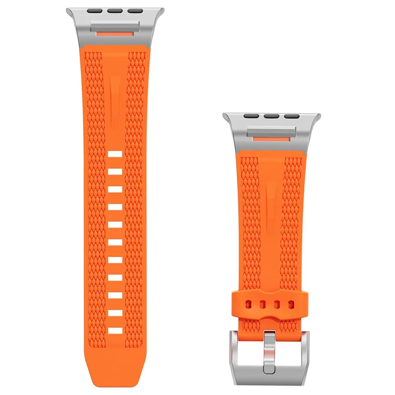 Sports Liquid Silicone Strap for Apple Watch Series 10 46mm / Ultra 2 / Ultra 49mm / 9 8 7 45mm / SE (2023) SE (2022) SE 6 5 4 44mm / 3 2 1 42mm - Orange