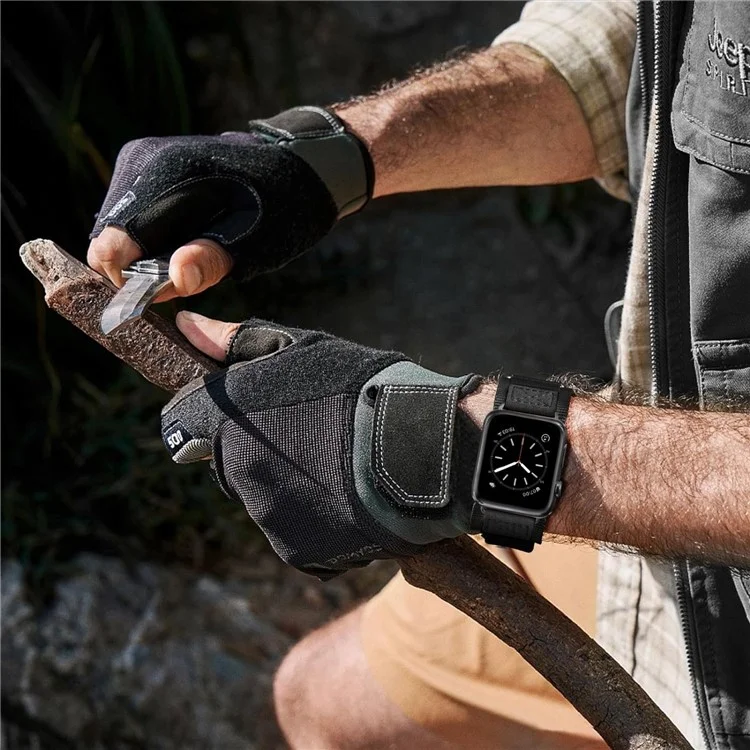 KALEBOL 3-Ring-Nylonband für Apple Watch Series 10 42mm / 9 8 7 41mm / SE (2023) SE (2022) SE 6 5 4 40mm / 3 2 1 38mm - Orange