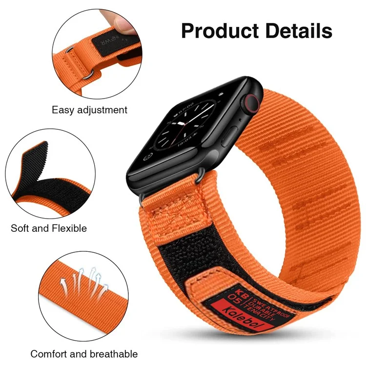 KALEBOL Für Huawei Watch GT 5 Pro 46mm / GT 5 46mm 3-Ring Nylon-Armband Universell 22mm Uhr Armband - Orange