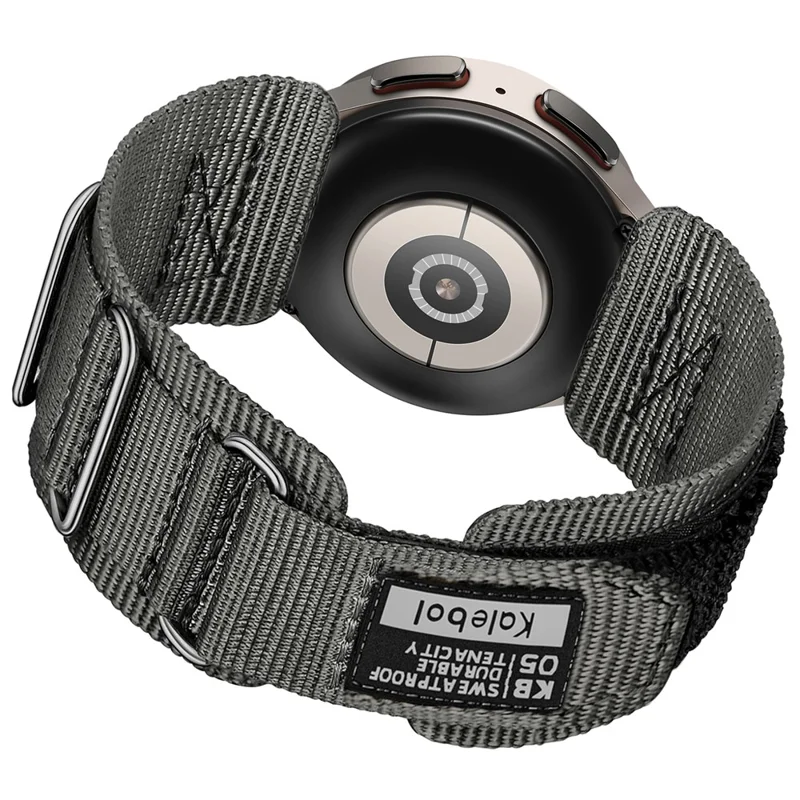 KALEBOL For Huawei Watch GT 3 42mm / GT 3 Pro 43mm 3-ring Nylon Strap Universal 20mm Watch Band - Silver
