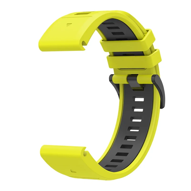 For Garmin Fenix 8 47mm  /  Fenix E 47mm  /  Fenix 7 Quick Release Watch Band Dual Color 22mm Silicone Wrist Strap - Green  /  Black