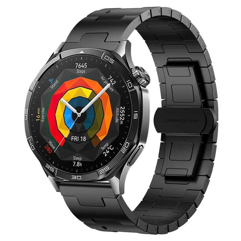 Titanium Alloy Strap for Huawei Watch GT 5 Pro / GT 5 / GT 4 46mm Universal 22mm Metal Watchband - Black