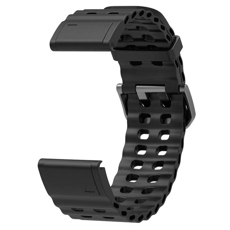 Bracelet Silicone 26mm pour Garmin Fenix 8 51mm / Enduro 3 / Instinct 2X Multiples Trous - Noir