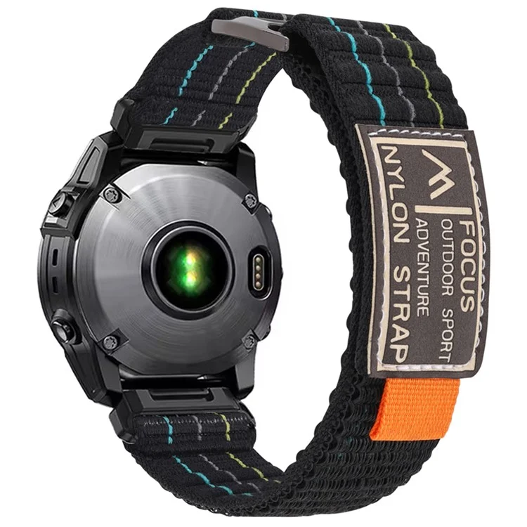 26mm Watch Band for Garmin Fenix 8 51mm / Enduro 3 / Enduro 2 Magic Tape Nylon Strap - Black