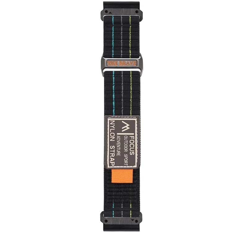 26mm Watch Band for Garmin Fenix 8 51mm / Enduro 3 / Enduro 2 Magic Tape Nylon Strap - Black