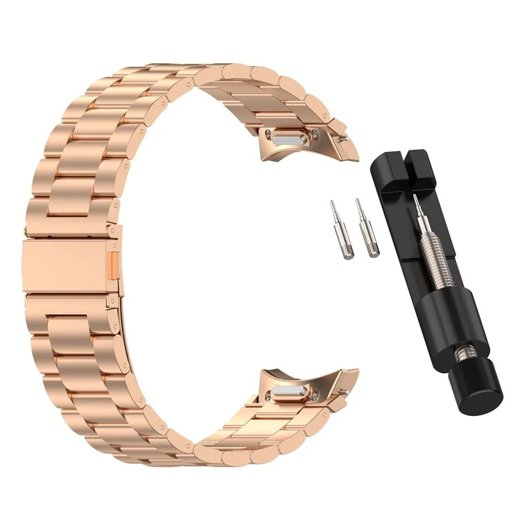 Watch Band for Samsung Galaxy Watch7  /  Watch6  /  Watch5  /  Watch4  /  Watch FE Stainless Steel Watch Strap with Removal Tool - Rose Gold