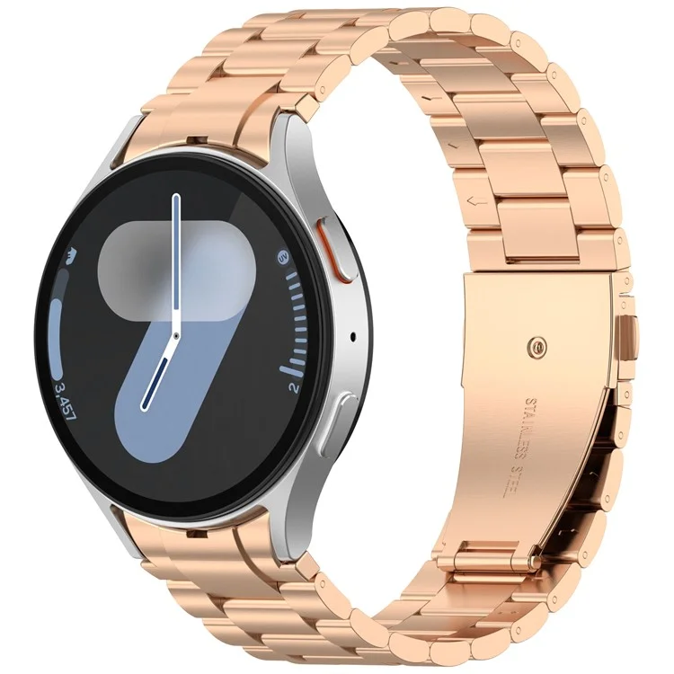 Watch Band for Samsung Galaxy Watch7  /  Watch6  /  Watch5  /  Watch4  /  Watch FE Stainless Steel Watch Strap with Removal Tool - Rose Gold