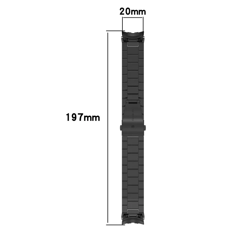Watch Band for Samsung Galaxy Watch7  /  Watch6  /  Watch5  /  Watch4  /  Watch FE Stainless Steel Watch Strap with Removal Tool - Black