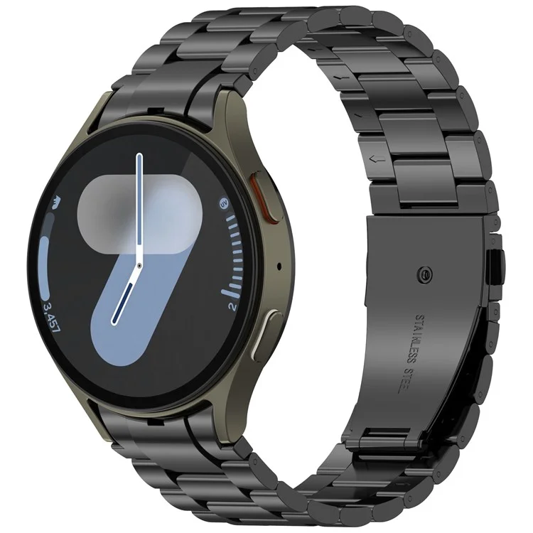 Watch Band for Samsung Galaxy Watch7  /  Watch6  /  Watch5  /  Watch4  /  Watch FE Stainless Steel Watch Strap with Removal Tool - Black