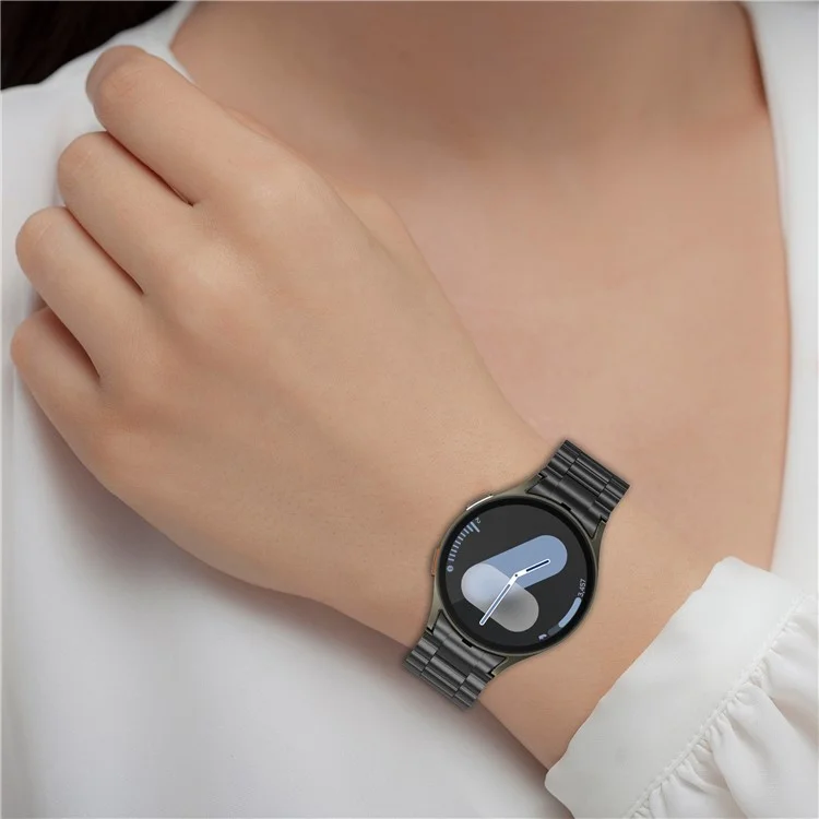 Watch Band for Samsung Galaxy Watch7  /  Watch6  /  Watch5  /  Watch4  /  Watch FE Stainless Steel Watch Strap with Removal Tool - Black
