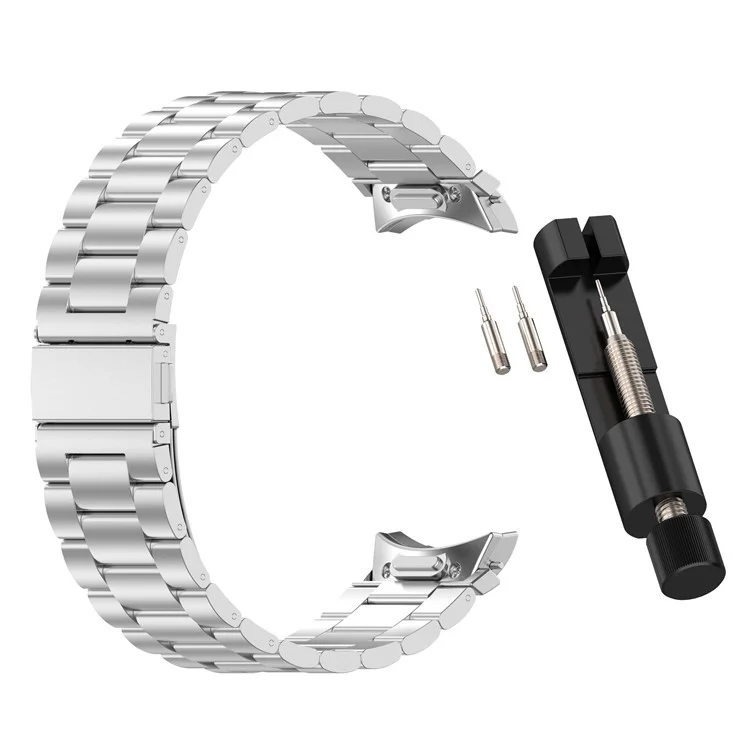 Watch Band for Samsung Galaxy Watch7  /  Watch6  /  Watch5  /  Watch4  /  Watch FE Stainless Steel Watch Strap with Removal Tool - Silver